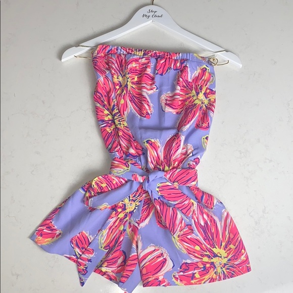 Lilly Pulitzer Ritz Strapless Romper Party Girl